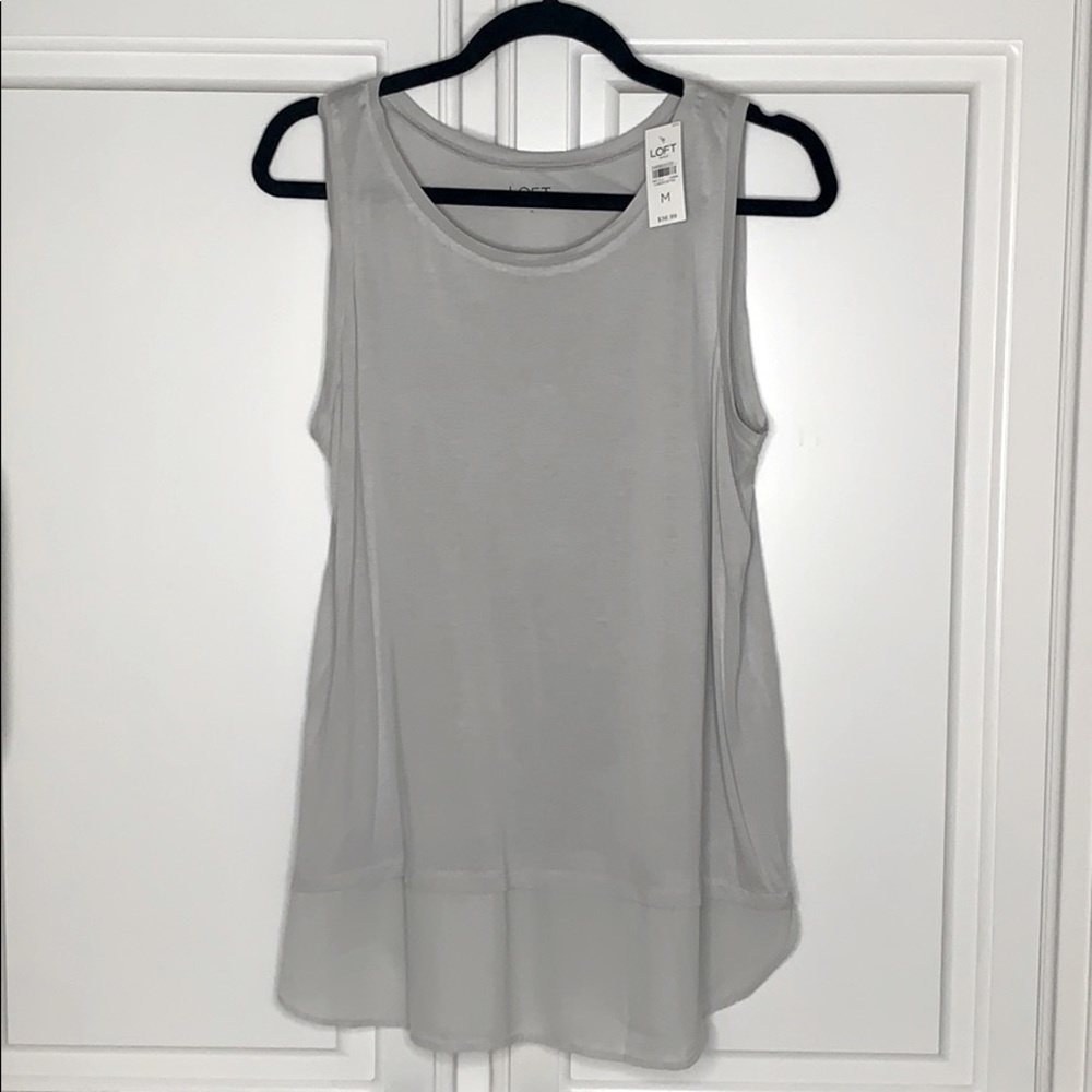 Silver Cotton & Sheer Blouse
